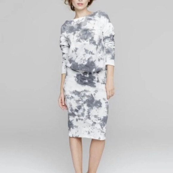 Peperuna Small Sweater Long Dress Tie-Dye Long-sleeve 100% Cotton - Picture 1 of 8